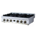 Forno Ambassador 36-inch gas cooktop in white right angled view