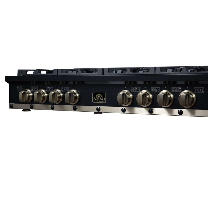 Forno Ambassador 48-inch gas cooktop in black control knob detail