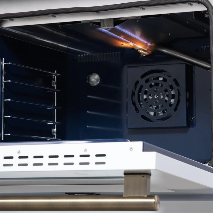 Forno Massimo 30-Inch Freestanding Gas Range with 4 Burners and 4.32 Cu. Ft. Convection Oven in Black with Antique Brass Handle (FFSGS6239-30BLK)