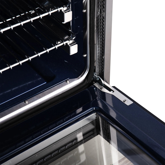 Forno Massimo 30-Inch Freestanding Gas Range with 4 Burners and 4.32 Cu. Ft. Convection Oven in Black with Antique Brass Handle (FFSGS6239-30BLK)