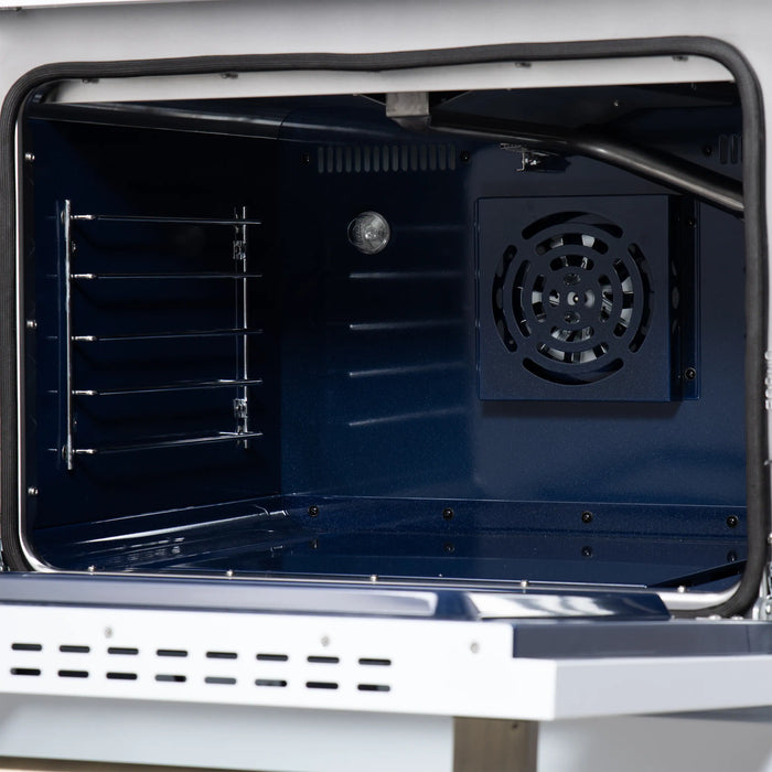 Forno Massimo 30-Inch Freestanding Gas Range with 4 Burners and 4.32 Cu. Ft. Convection Oven in White with Antique Brass Handle (FFSGS6239-30WHT)