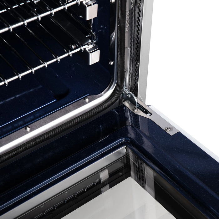 Forno Massimo 30-Inch Freestanding Gas Range with 4 Burners and 4.32 Cu. Ft. Convection Oven in White with Antique Brass Handle (FFSGS6239-30WHT)