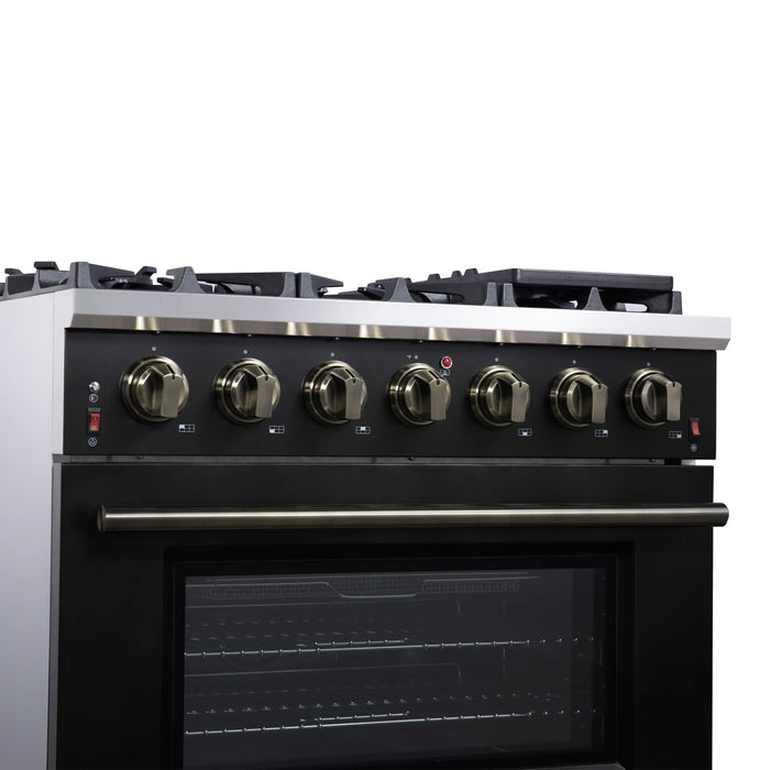 Forno Massimo 36-Inch Freestanding Gas Range with 6 Burners & 5.36 Cu.Ft. Convection Oven in Black with... - View 11