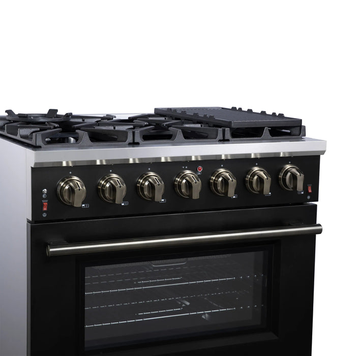 Forno Massimo 36-Inch Freestanding Gas Range with 6 Burners & 5.36 Cu.Ft. Convection Oven in Black with... - View 12