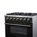 Forno Massimo 36-Inch Freestanding Gas Range with 6 Burners & 5.36 Cu.Ft. Convection Oven in Black with... - Close-Up