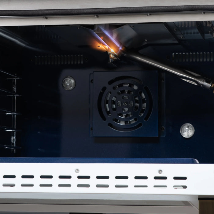 Forno Massimo 48-Inch Freestanding Gas Range with 8 Burners &  6.58 Cu.Ft. Convection Oven in White with Antique Brass Handle (FFSGS6239-48WHT)