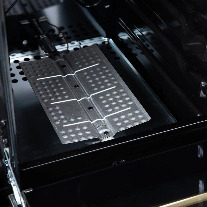 Forno Lamazze 20-Inch Freestanding Gas Range in Black with Antique Brass Trim (FFSGS6265-20BLK)