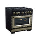 Forno Ambassador 36-inch gas range in black left angled view