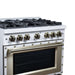 Forno Ambassador 36-inch gas range in white left angled view, alternate
