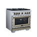 Forno Ambassador 36-inch gas range in white left angled view