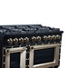 Forno Ambassador 48-inch gas range in black left angled view, alternate