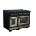 Forno Ambassador 48-inch gas range in black left angled view