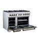 Forno Ambassador 48-inch gas range in white left angled view with the door open