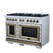 Forno Ambassador 48-inch gas range in white right angled view