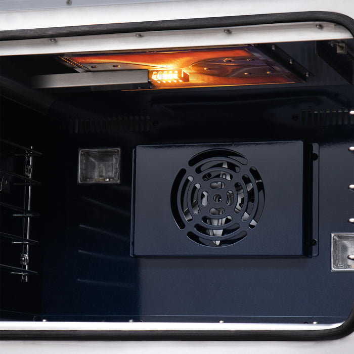 Forno Capriasca 30-Inch Freestanding French Door Gas Range with 4 Burners and 4.32 Cu.Ft. Convection Oven in Black with Antique Brass Handle (FFSGS6460-30BLK)