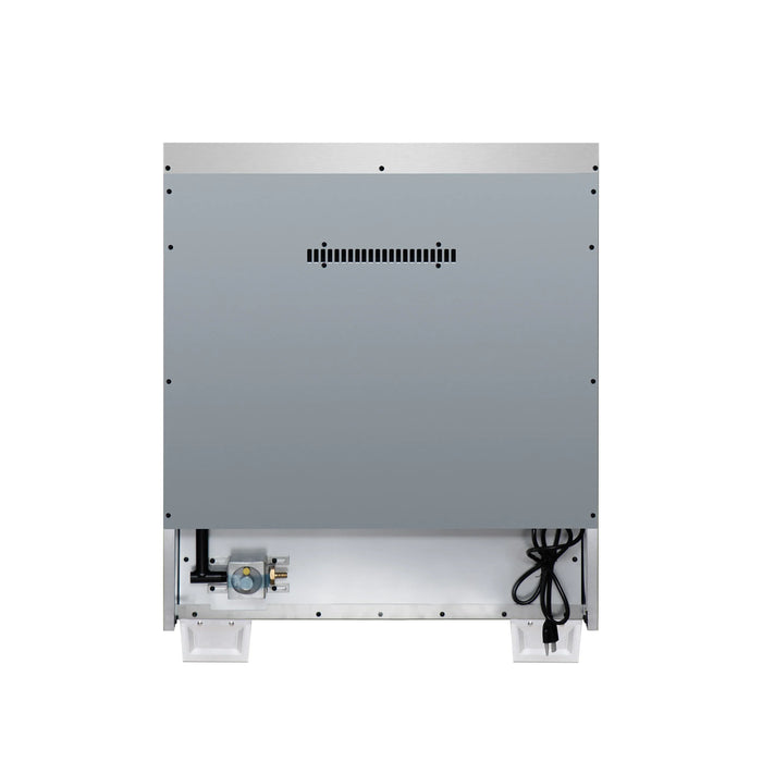 Forno Capriasca 30-Inch Freestanding French Door Gas Range with 4 Burners and 4.32 Cu.Ft. Convection Oven in White with Antique Brass Handle (FFSGS6460-30WHT)