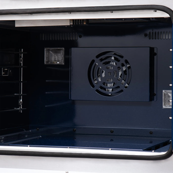 Forno Capriasca 30-Inch Freestanding French Door Gas Range with 4 Burners and 4.32 Cu.Ft. Convection Oven in White with Antique Brass Handle (FFSGS6460-30WHT)