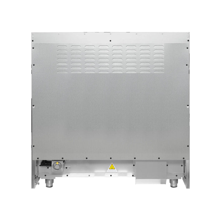 Forno Galiano 36-Inch French Door Gas Range with 6 Burners and 5.36 Cu.Ft. Convection Oven in White with Antique Brass Trim (FFSGS6444-36WHT)