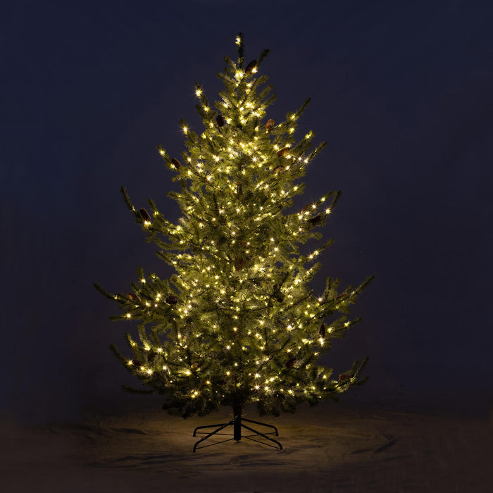 7.5' Iced Blue Spruce Tree with Micro Lights H-099-3-864-16H - side view