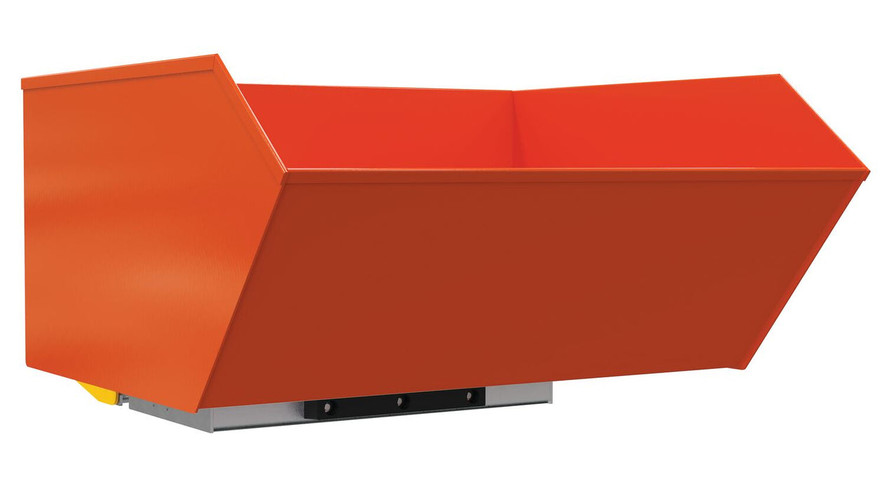 Vestil H-100-LD-BD-ORG-C Steel Light Duty Bump & Dump Hopper 1 Cubic Yard 2,000 lb. Capacity Blue Orange