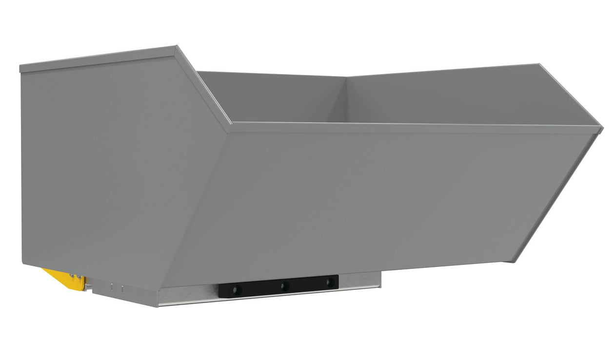 Vestil H-100-MD-BD-GY-SG Steel Medium Duty Bump & Dump Hopper 1 Cubic Yard 4,000 lb. Capacity Battleship Gray