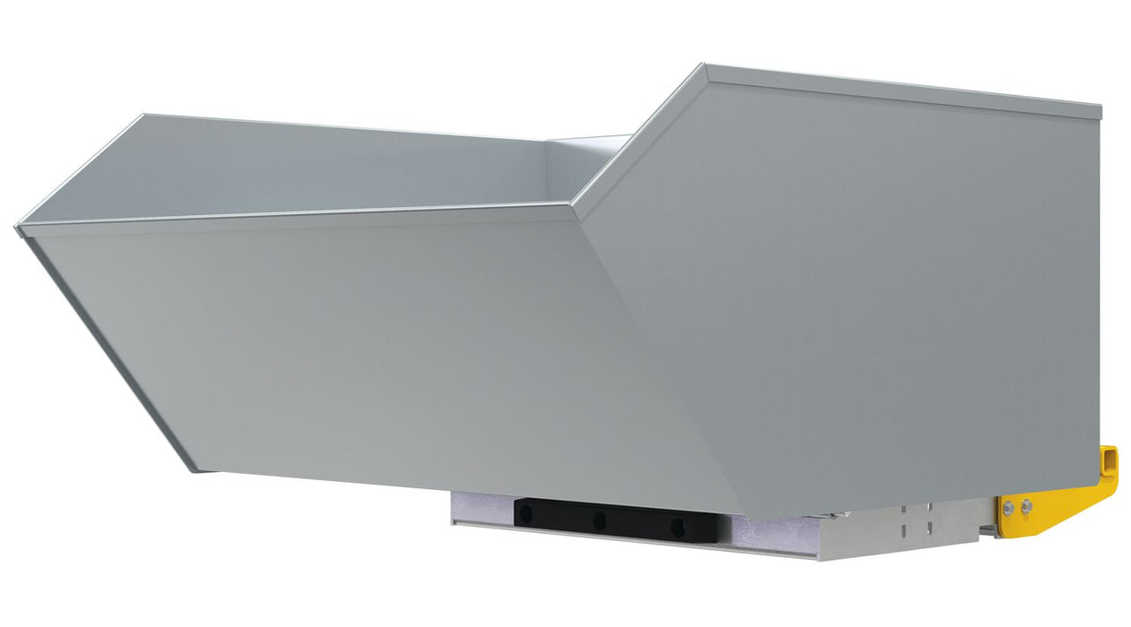 Vestil H-100-MD-BD-SL Steel Medium Duty Bump & Dump Hopper 1 Cubic Yard 4,000 lb. Capacity Blue Silver Lining
