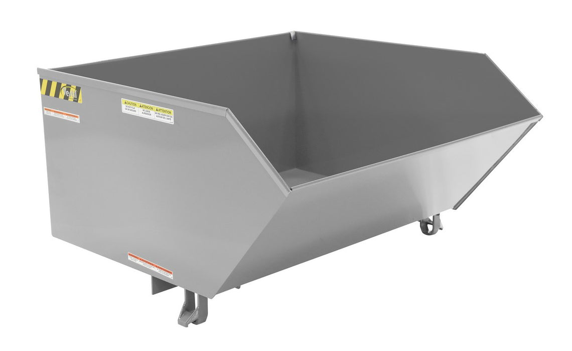 Vestil H-100-MD-GY-MG Steel Medium Duty Low Profile Self Dumping Hopper 1 Cubic Yard 4,000 lb. Capacity Machine Gray