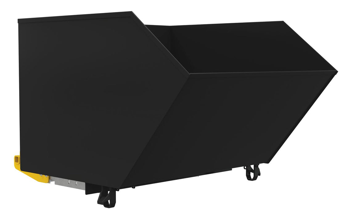 Vestil H-150-LD-BD-BLK-SG Steel Light Duty Bump & Dump Hopper 1-1/2 Cubic Yard 2,000 lb. Capacity Semi Gloss Black