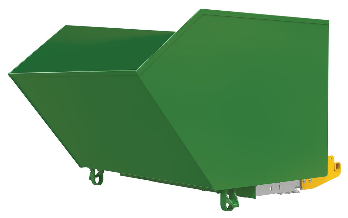 Vestil H-150-LD-BD-GRN-T Steel Light Duty Bump & Dump Hopper 1-1/2 Cubic Yard 2,000 lb. Capacity Tractor Green