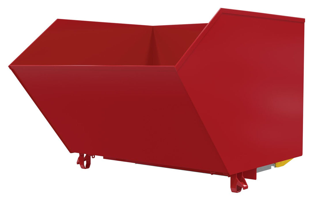 Vestil H-150-LD-BD-SR Steel Light Duty Bump & Dump Hopper 1-1/2 Cubic Yard 2,000 lb. Capacity Blue Soda Red