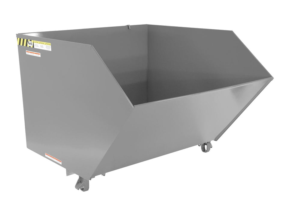 Vestil H-150-LD-GY-MG Steel Light Duty Low Profile Self Dumping Hopper 1-1/2 Cubic Yard 2,000 lb. Capacity Machine Gray