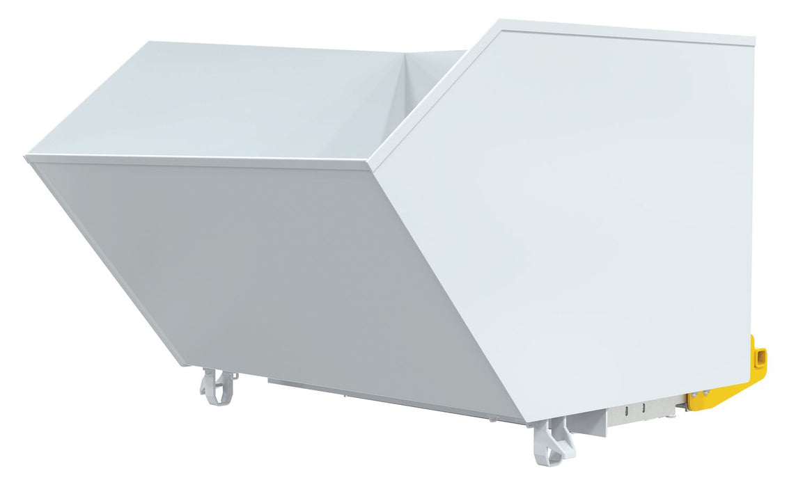 Vestil H-150-MD-BD-WHT Steel Medium Duty Bump & Dump Hopper 1-1/2 Cubic Yard 4,000 lb. Capacity Blue Silver White