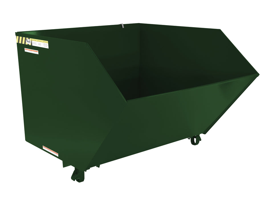 Vestil H-150-MD-GRN-H Steel Medium Duty Low Profile Self Dumping Hopper 1-1/2 Cubic Yard 4,000 lb. Capacity Hunter Green