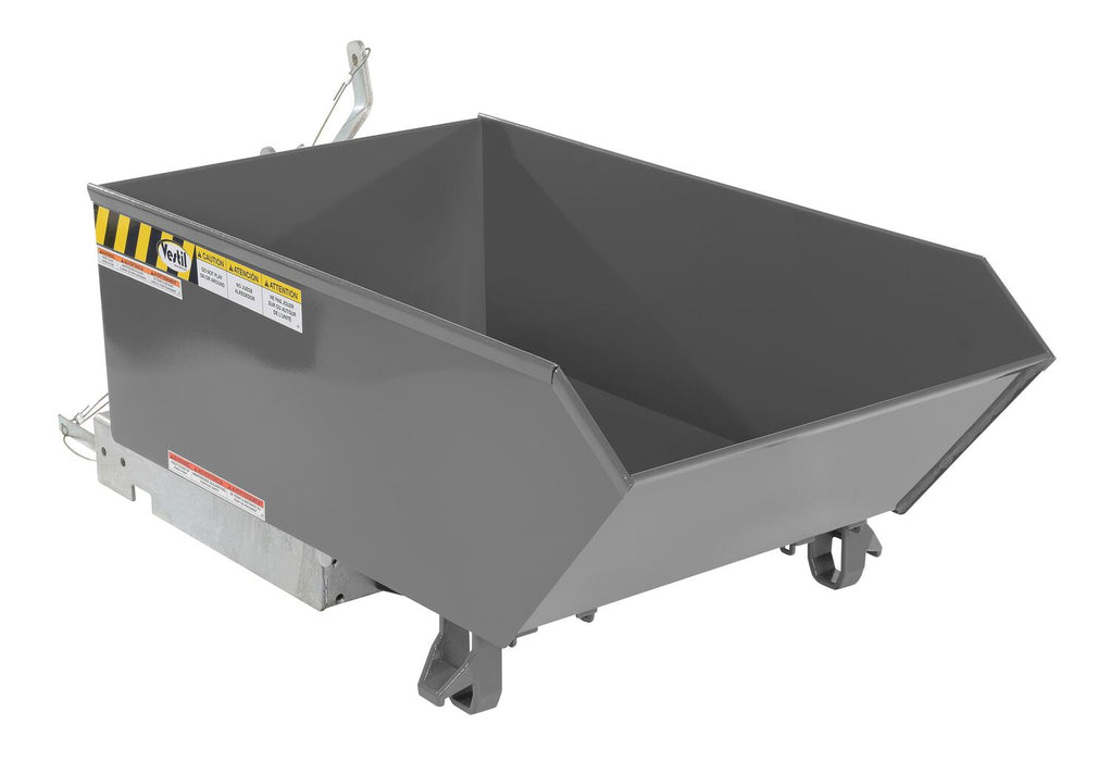 Vestil H-25-LD-GY-SG Steel Light Duty Low Profile Self Dumping Hopper 1/4 Cubic Yard 2,000 lb. Capacity Battleship Gray