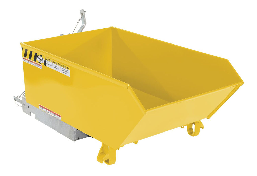 Vestil H-25-LD-YEL Steel Light Duty Low Profile Self Dumping Hopper 1/4 Cubic Yard 2,000 lb. Capacity Yellow