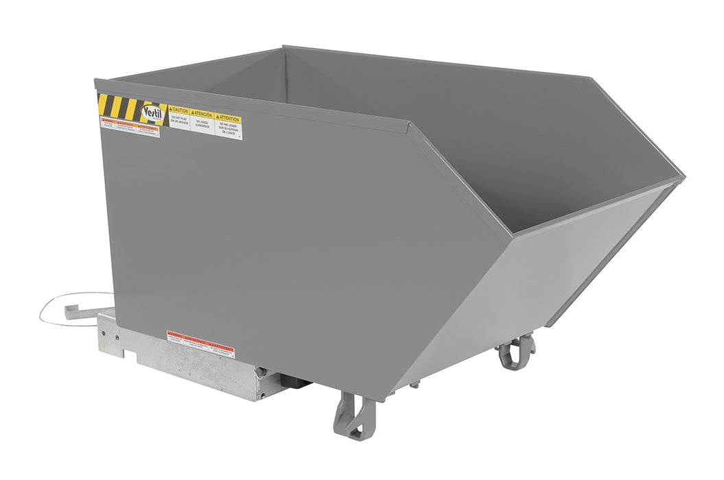Vestil H-50-HD-GY-MG Steel Heavy Duty Low Profile Self Dumping Hopper 1/2 Cubic Yard 6,000 lb. Capacity Machine Gray