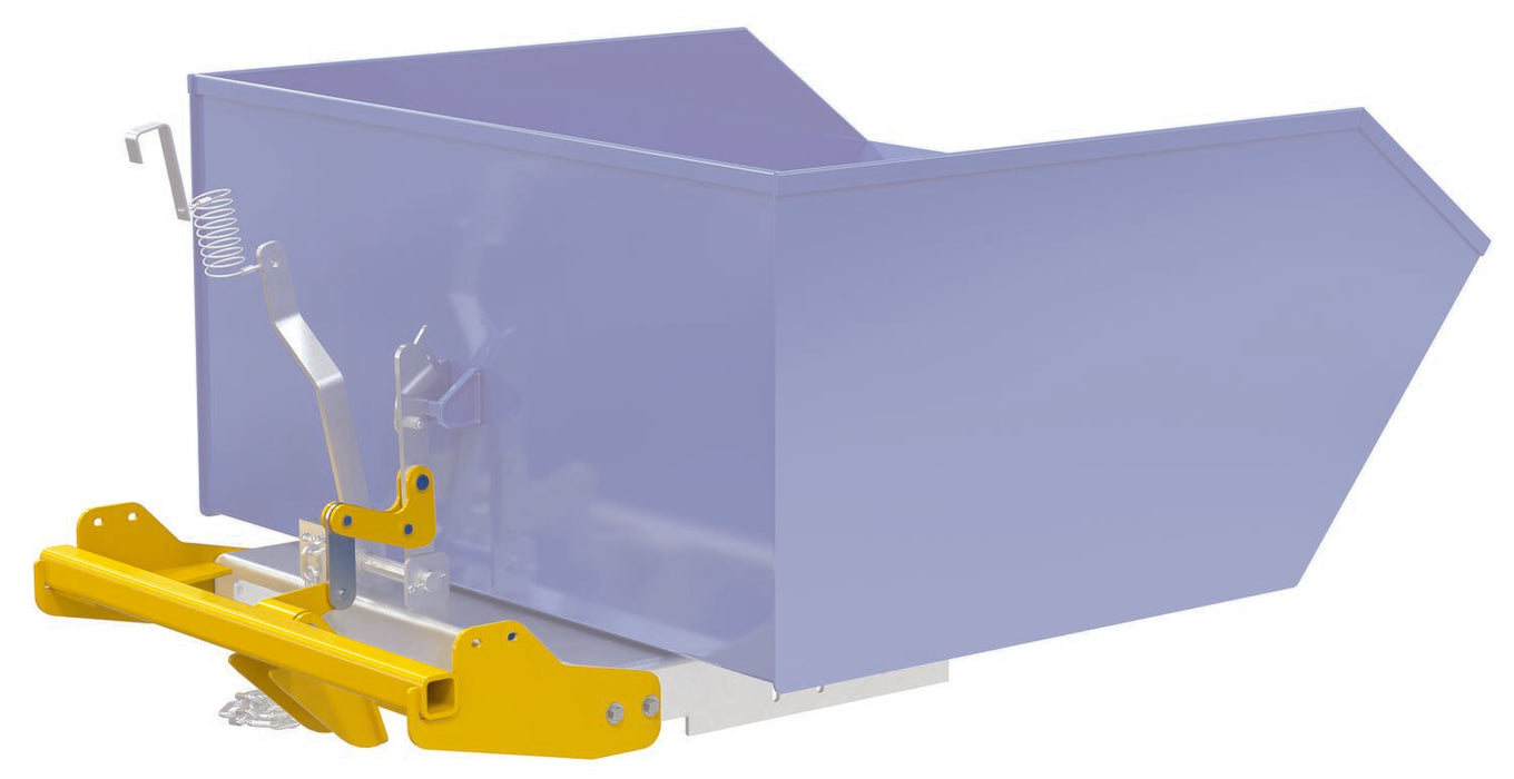 Vestil H-BD-L steel bump and dump retro-fit kit h-style hoppers yellow - view 2