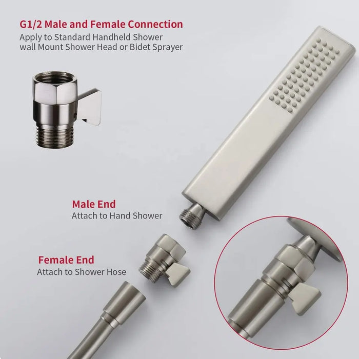 wonderland shower inc Water Flow Control Valve Brass G1/2 shower Flow Restrictor Adjustable Water Volume for... - Close-Up