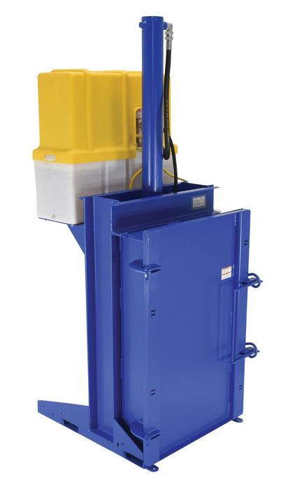 Vestil HDC-905-IDC/208V Steel Hydraulic Drum Crusher and Compactor 208 Volt Three Phase 38,000 lb. Crushing Force Blue