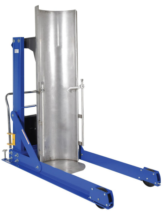 Vestil HDD-48-15-P-SSC Stainless Steel Portable Hydraulic Drum Dumper 48 in. Dump Height 1,500 lb. Capacity Blue/Silver