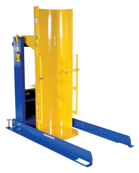Vestil HDD-48-7-S Steel Stationary Hydraulic Drum Dumper 48 in. Dump Height 750 lb. Capacity Blue / Yellow