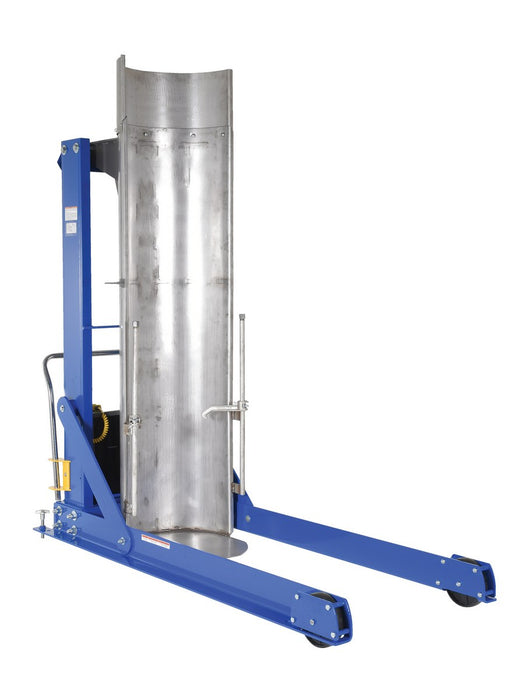 Vestil HDD-72-15-P-SSC Stainless Steel Portable Hydraulic Drum Dumper 72 in. Dump Height 1,500 lb. Capacity Blue/Silver