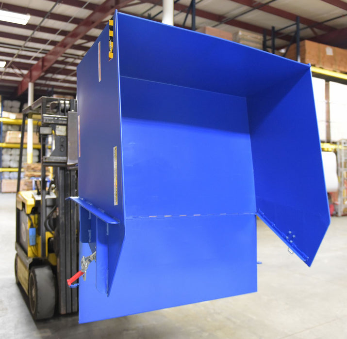 Vestil HDROP-100-LD steel light duty self dumping hopper with fold down - view 7