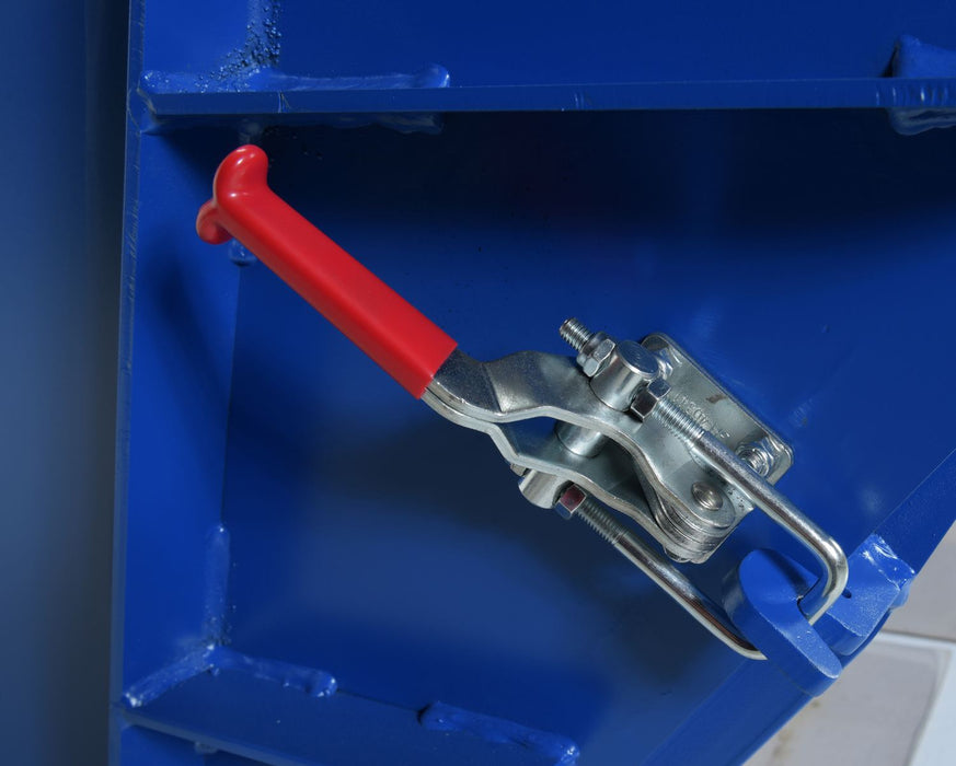 Vestil HDROP-100-LD steel light duty self dumping hopper with fold down - view 8