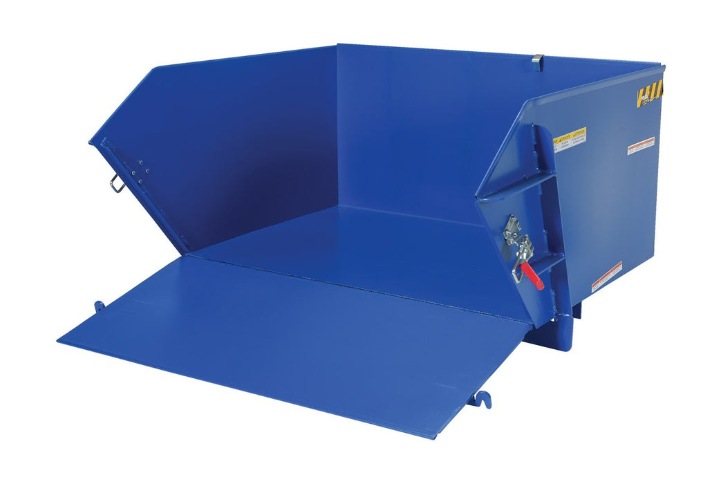 Vestil HDROP-100-LD steel light duty self dumping hopper with fold down - view 2