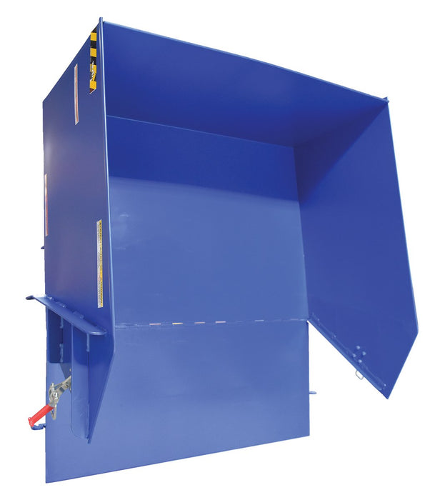Vestil HDROP-100-LD steel light duty self dumping hopper with fold down - view 6
