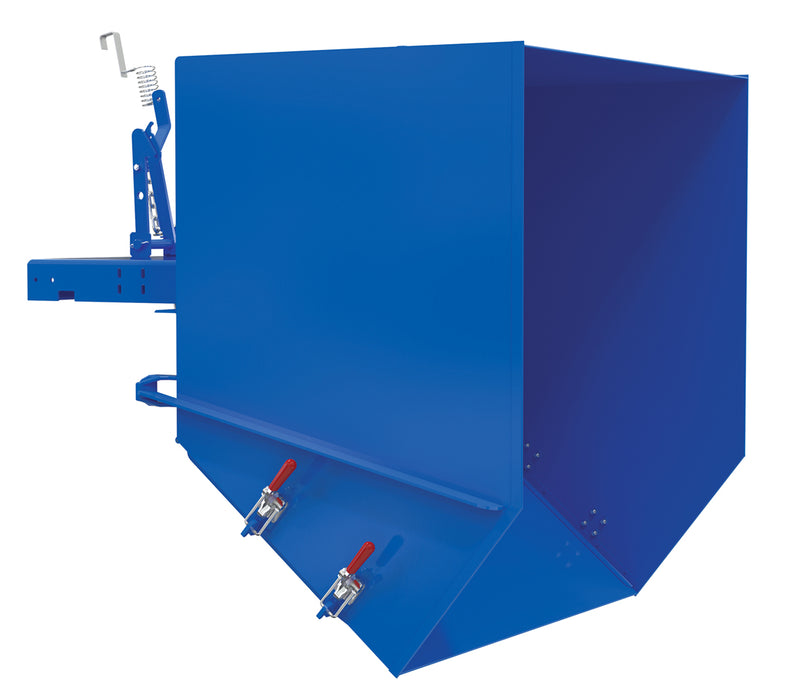 Vestil HDROP-150-LD steel light duty self dumping hopper with fold down - view 3