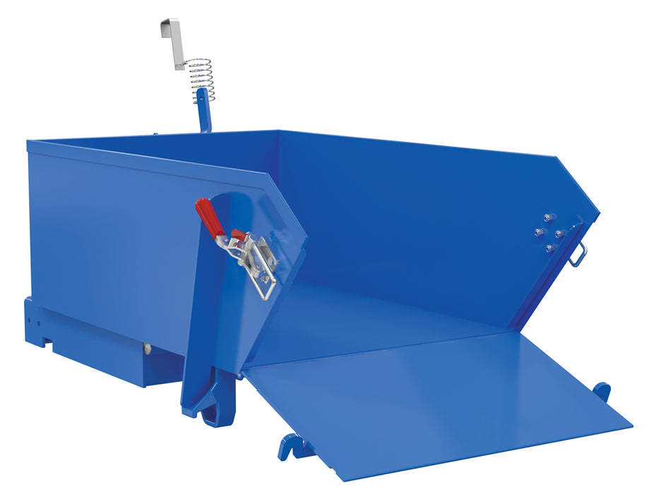 Vestil HDROP-25-LD steel light duty self dumping hopper with fold down - view 2