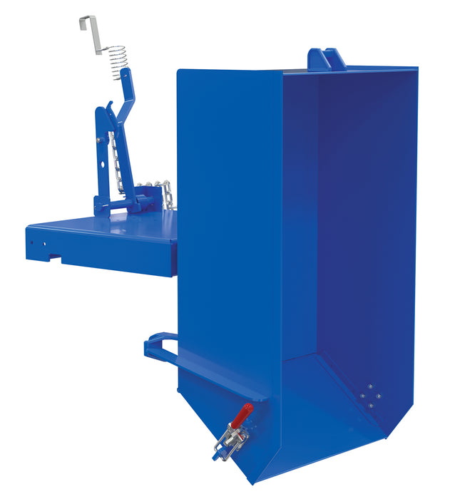Vestil HDROP-25-LD steel light duty self dumping hopper with fold down - view 3