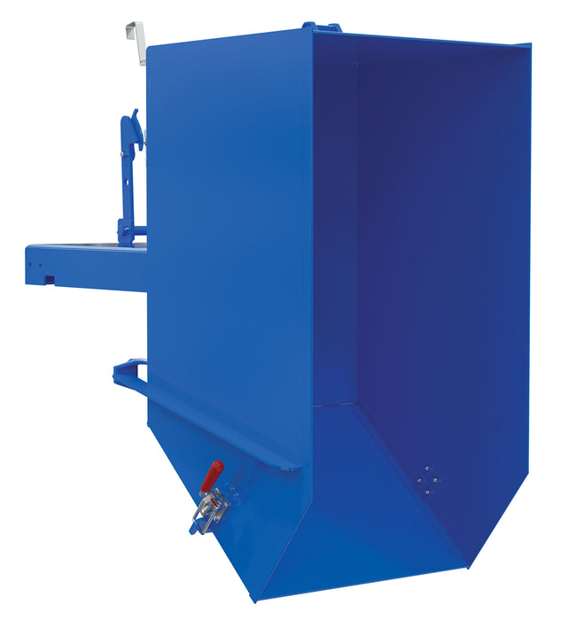 Vestil HDROP-50-LD steel light duty self dumping hopper with fold down - view 3